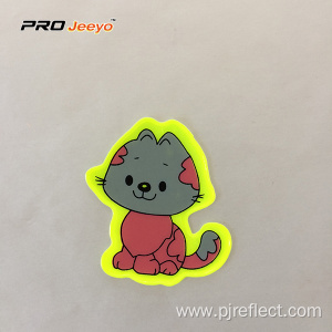 Reflective Adhesive Pvc Cat Shape Stickers For Children